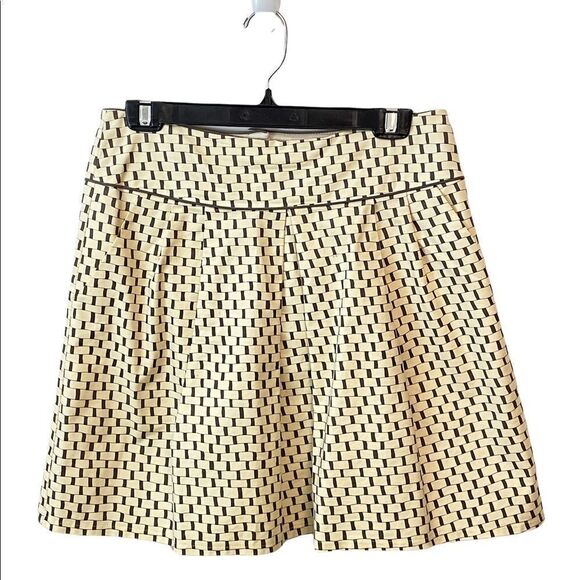 Nanette Lepore Brown Cream Geometric print Skirt 6 - Picture 1 of 6